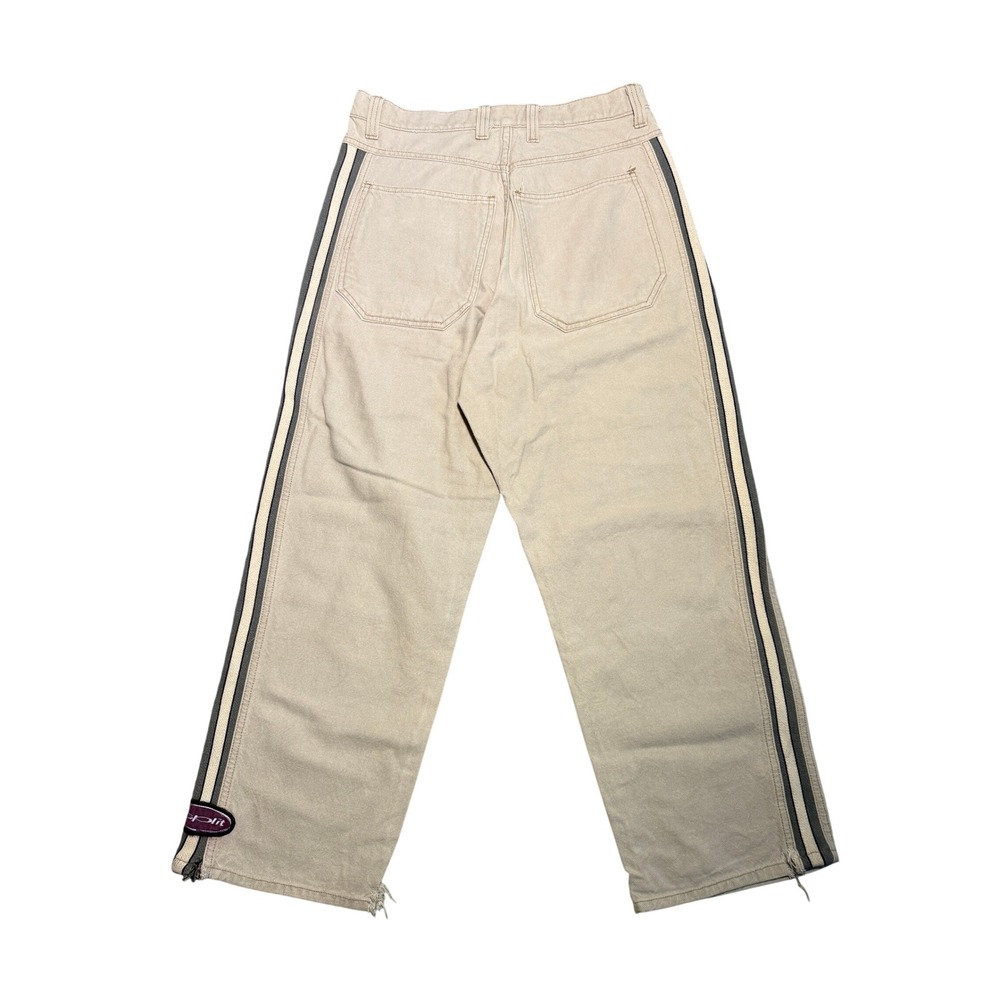 Vintage Split Mens 90s Skate Pants Khaki Tan Cotton Canvas Wide Leg 32
